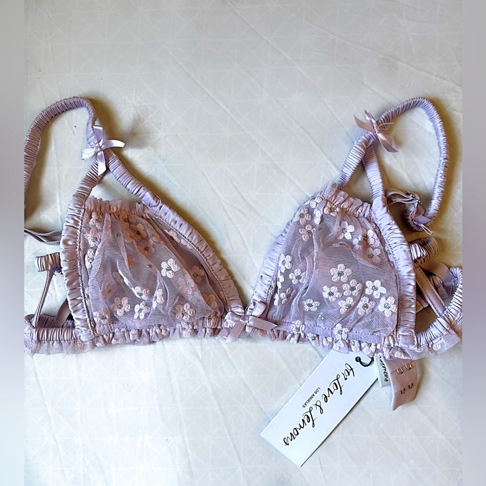 For Love and Lemons “Ditzy” shimmer bra